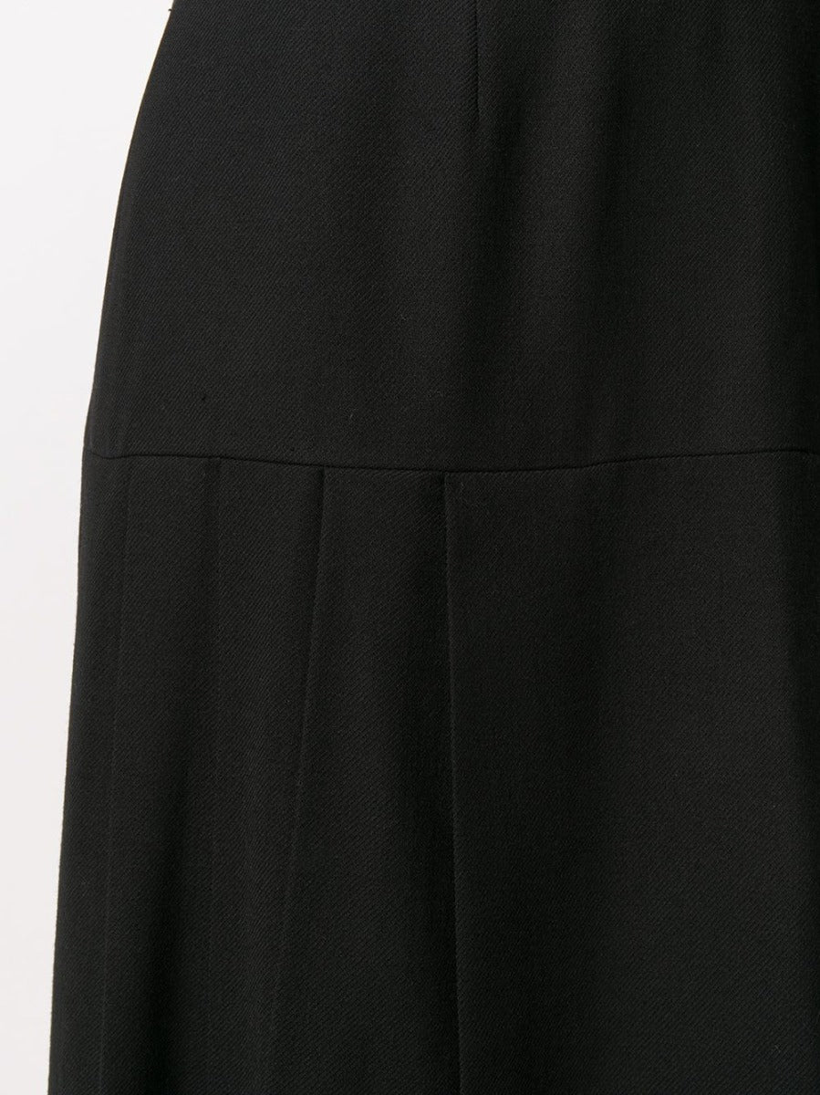 Pleated Black Wool Skirt - rewindvintageofficial