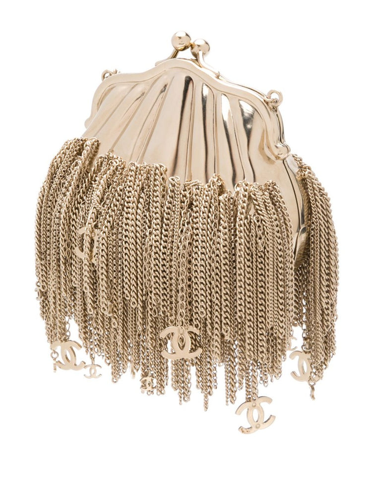 Gold Chain Tassel Shell Coin Purse - rewindvintageofficial