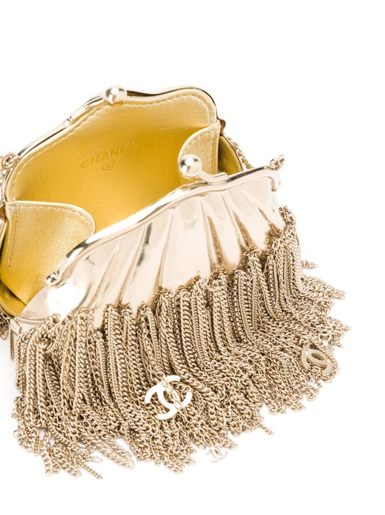 Gold Chain Tassel Shell Coin Purse - rewindvintageofficial