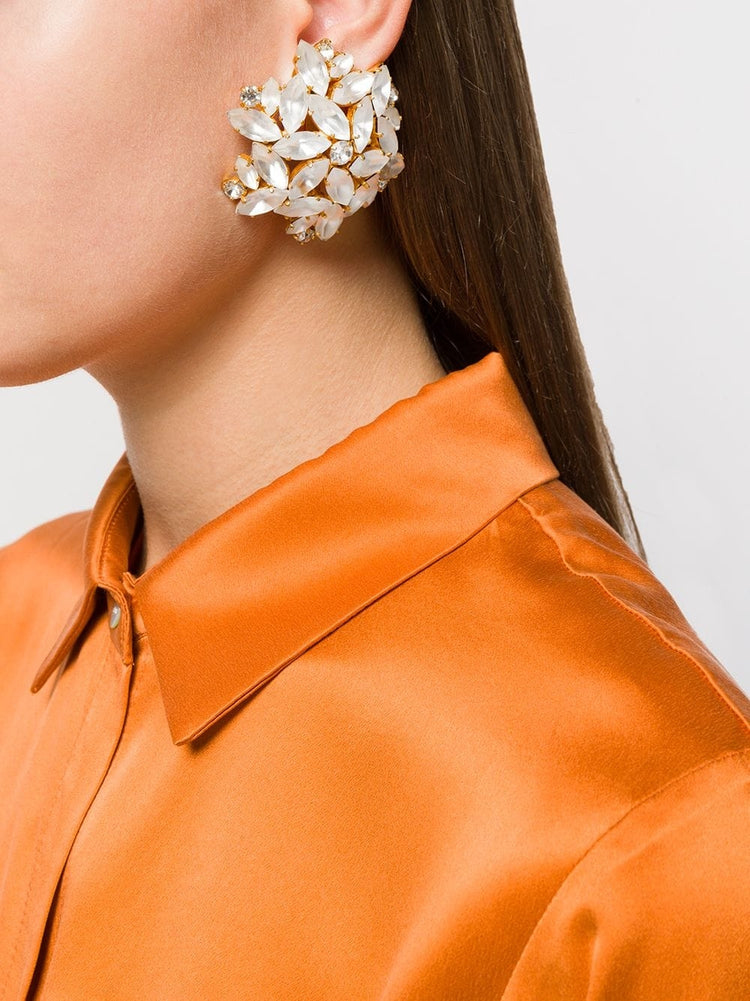 Dominique Aurientes Acrylic Pearl Clustered Earrings - rewindvintageofficial
