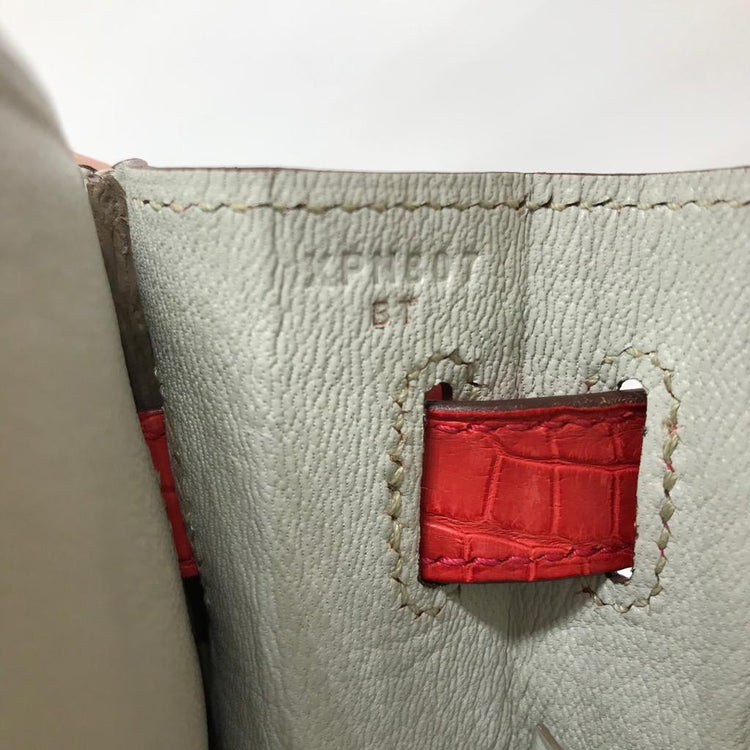 Hermès Special Order Bi-Colour Exotic Leather 32cm Kelly Bag