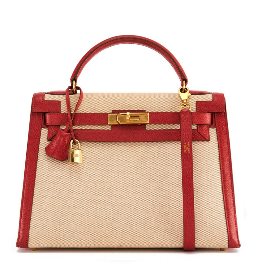Toile Rouge 32cm Kelly Bag Rewind Vintage Affairs