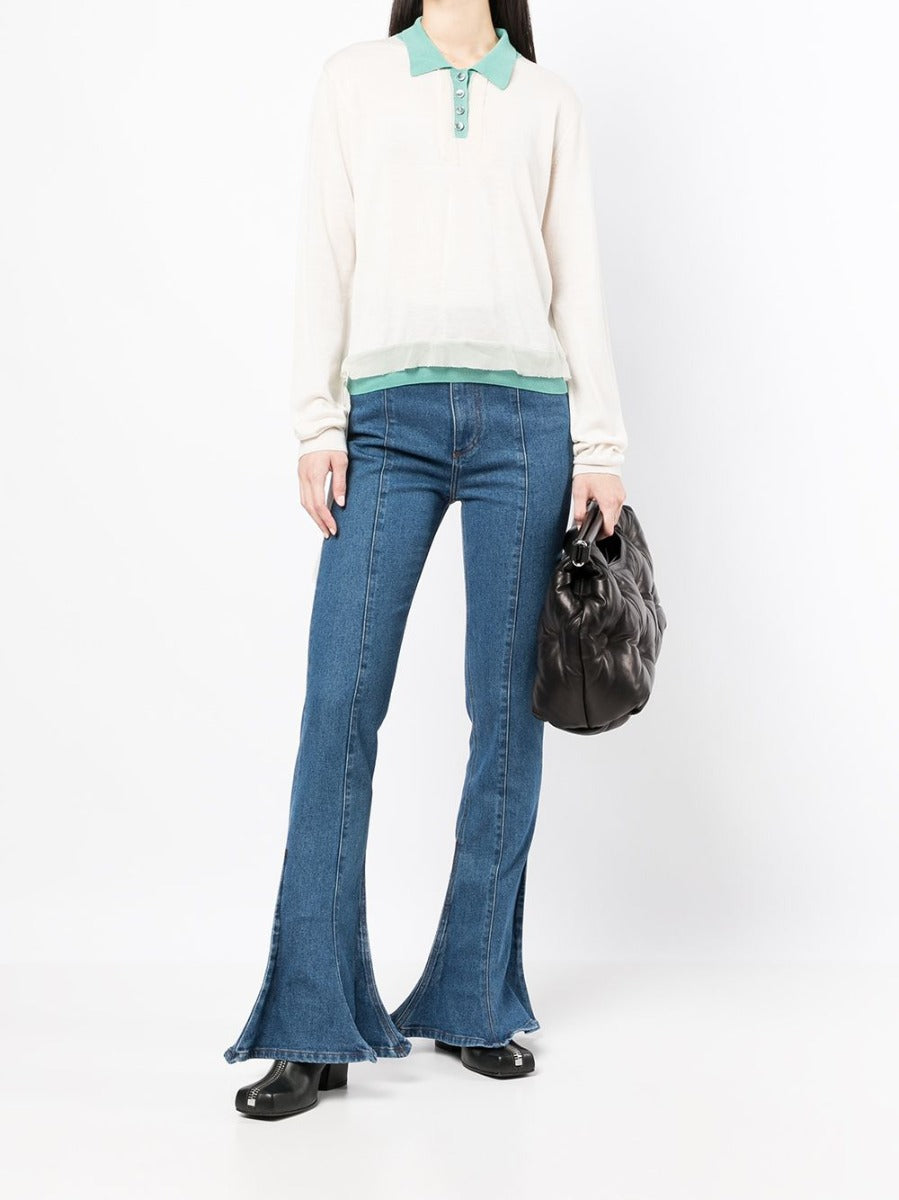 Cream Knitted Polo Sweater - Rewind Vintage Affairs