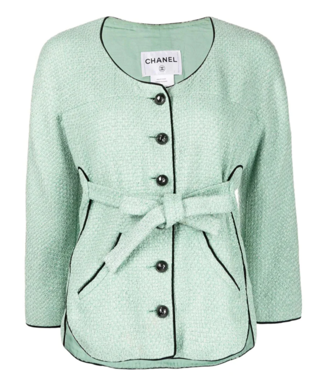 Green Belted Tweed Jacket