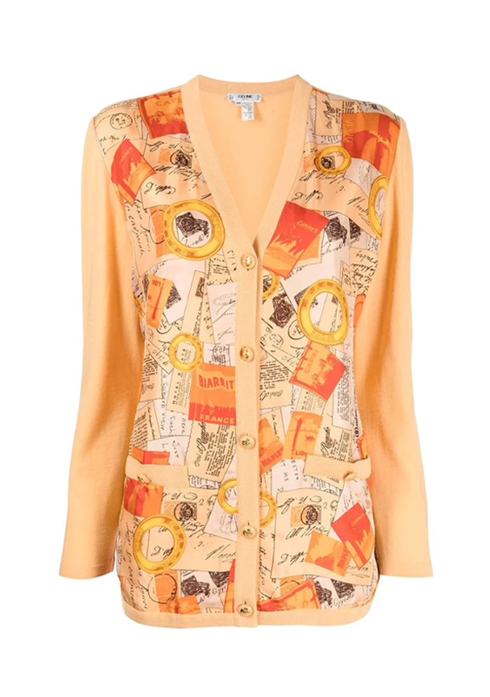 Postcard Print Silk Cardigan - Rewind Vintage Affairs