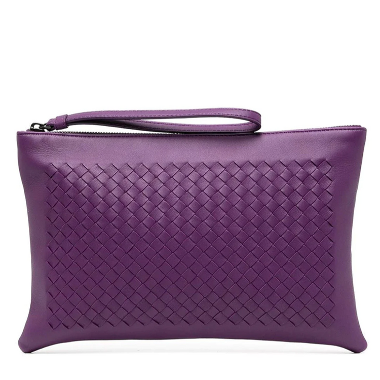 Purple Intrecciato Pouch - Rewind Vintage Affairs