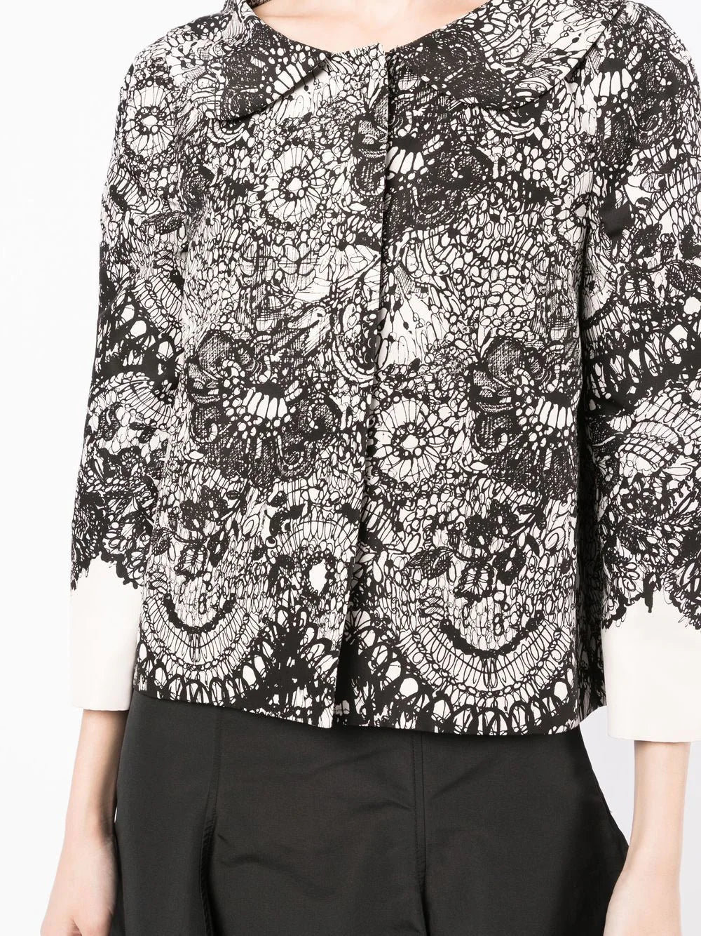 Floral Lace Patterned Jacket - Rewind Vintage Affairs