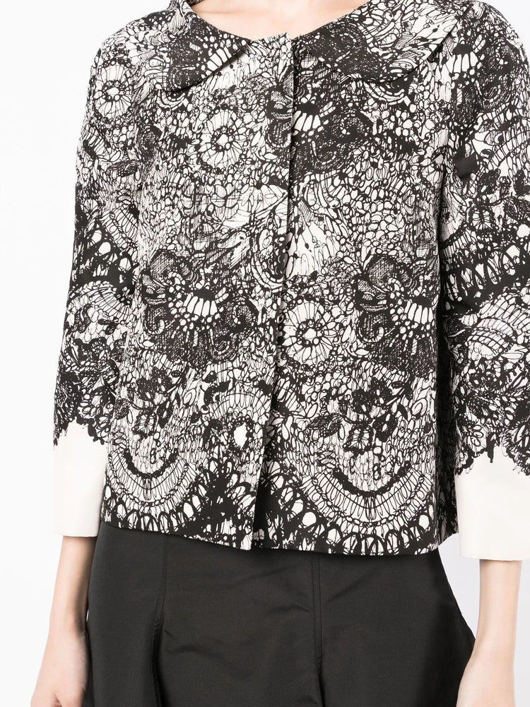 Floral Lace Patterned Jacket - Rewind Vintage Affairs