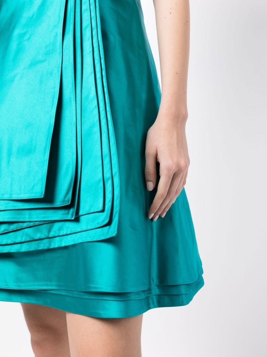 Turquoise Layered Silk Dress - Rewind Vintage Affairs