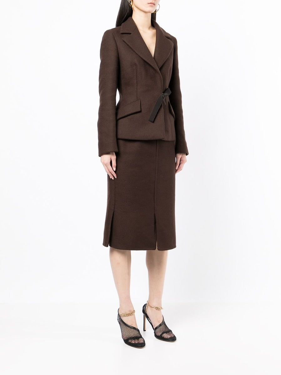 Wool Brown Skirt Suit - Rewind Vintage Affairs