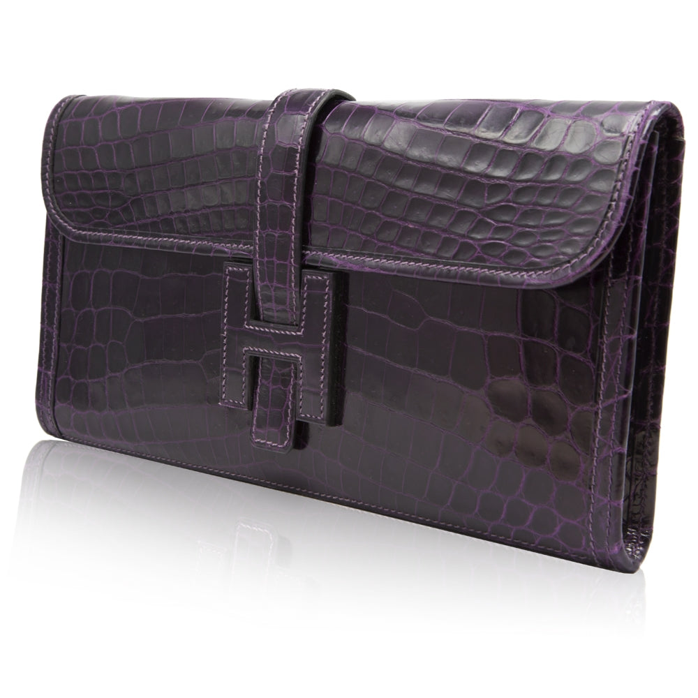 Hermès Prune Niloticus Crocodile Jige PM Clutch Bag SOLD - rewindvintageofficial