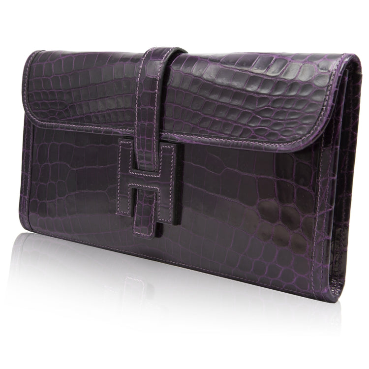 Hermès Prune Niloticus Crocodile Jige PM Clutch Bag SOLD - rewindvintageofficial