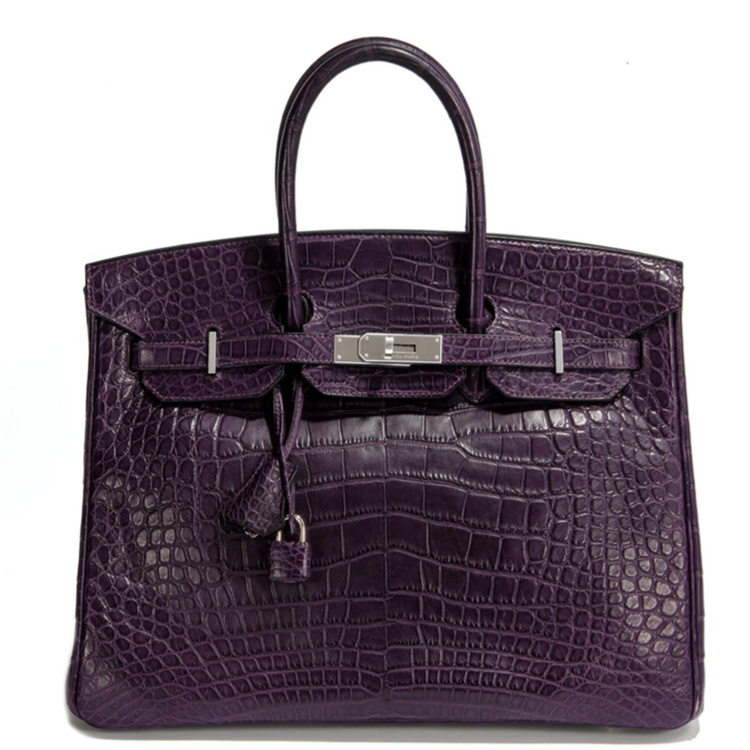 Purple Birkin Porosus 35 - Rewind Vintage Affairs