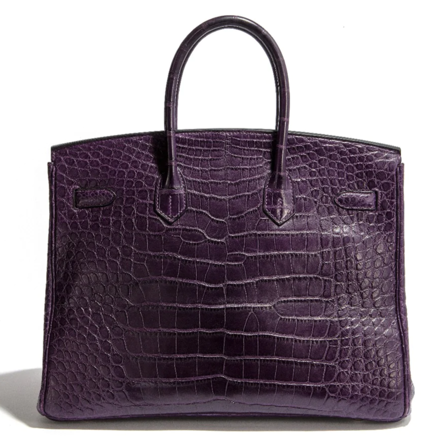 Purple Birkin Porosus 35 - Rewind Vintage Affairs