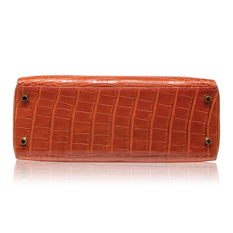 Hermès Geranium Matte Exotic 32cm Kelly Retourne Bag