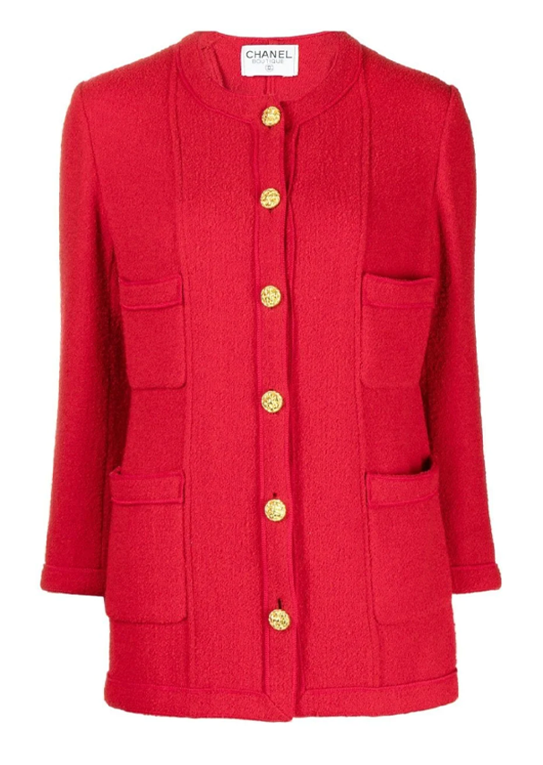 Red Round Neck Jacket Rewind Vintage Affairs