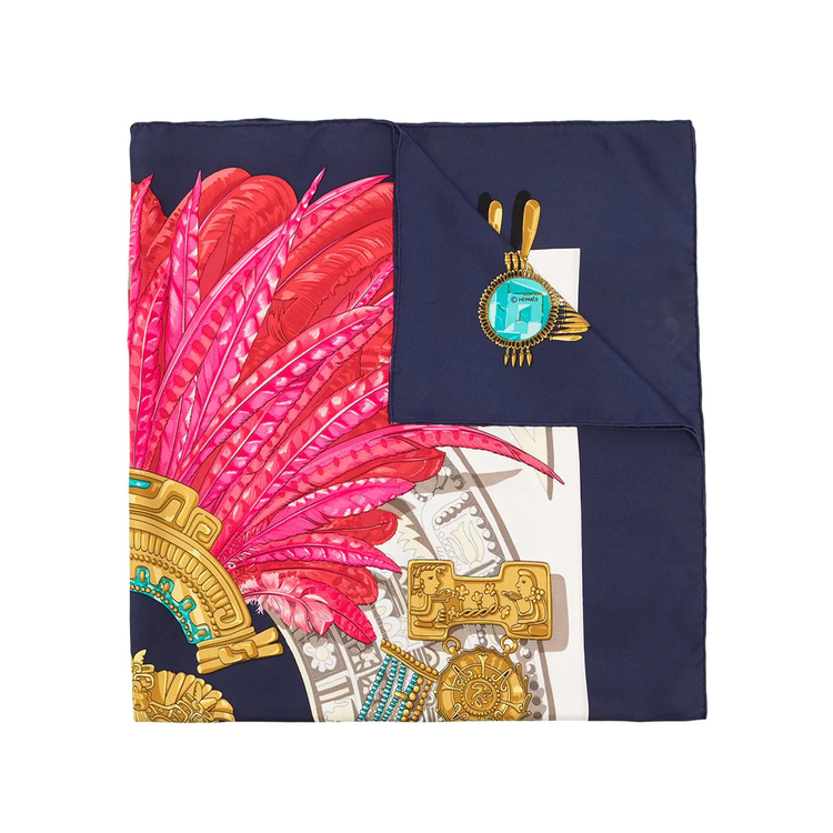 Egyptian Feathers Silk Scarf - Rewind Vintage Affairs
