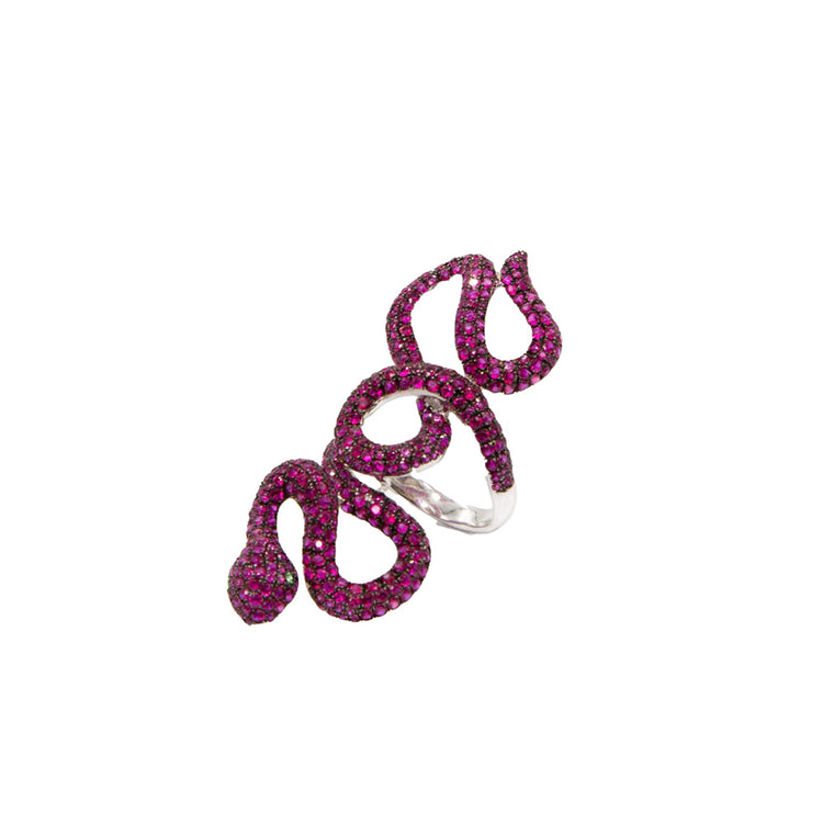 Lydia Courteille Ruby Snake Ring - Rewind Vintage Affairs