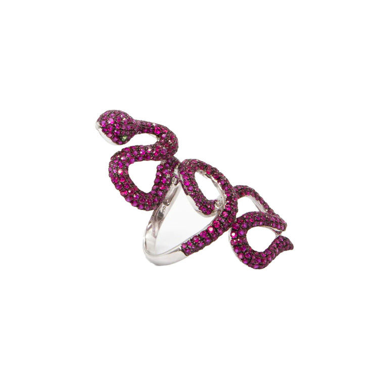Lydia Courteille Ruby Snake Ring - Rewind Vintage Affairs