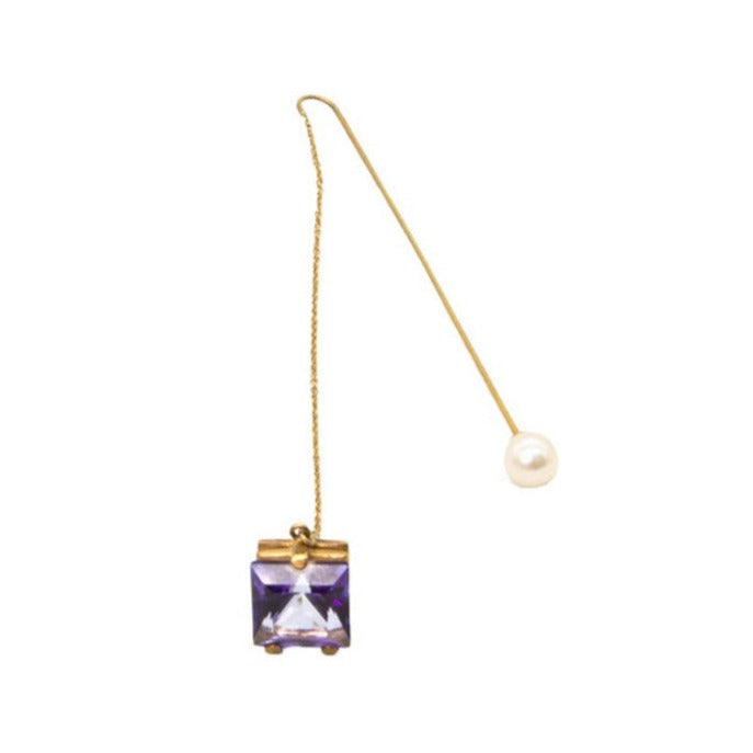 Delfina Delettrez Pearl and Amethyst Single Earring - Rewind Vintage Affairs