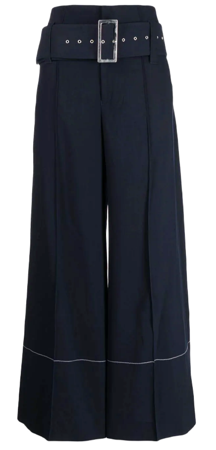 Belted Wide-Leg Wool Trousers - Rewind Vintage Affairs