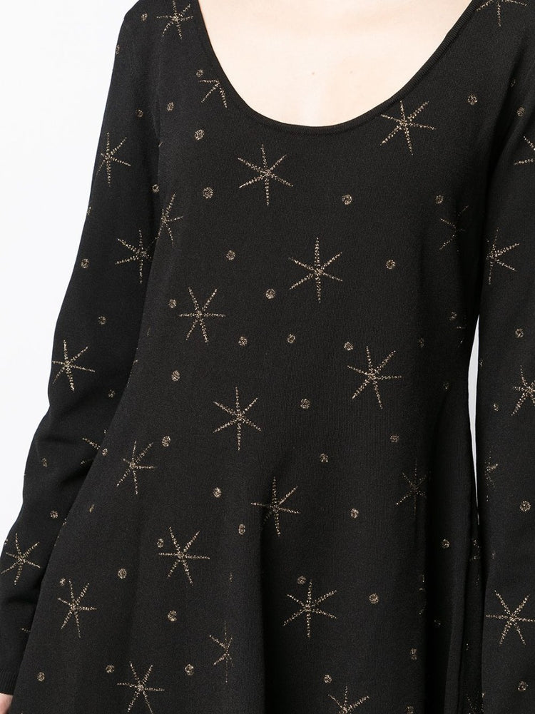 Black Star Embellished Knit Dress - Rewind Vintage Affairs