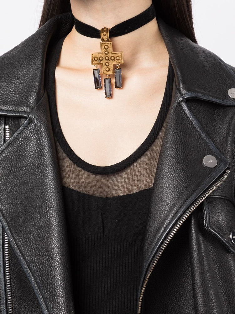 Cross Pendant Choker Necklace - Rewind Vintage Affairs