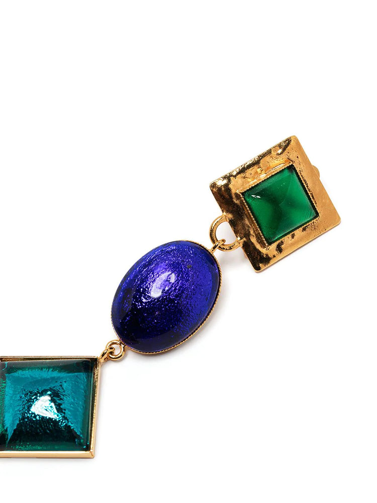 Glass Pendant Clip-on Earrings - Rewind Vintage Affairs