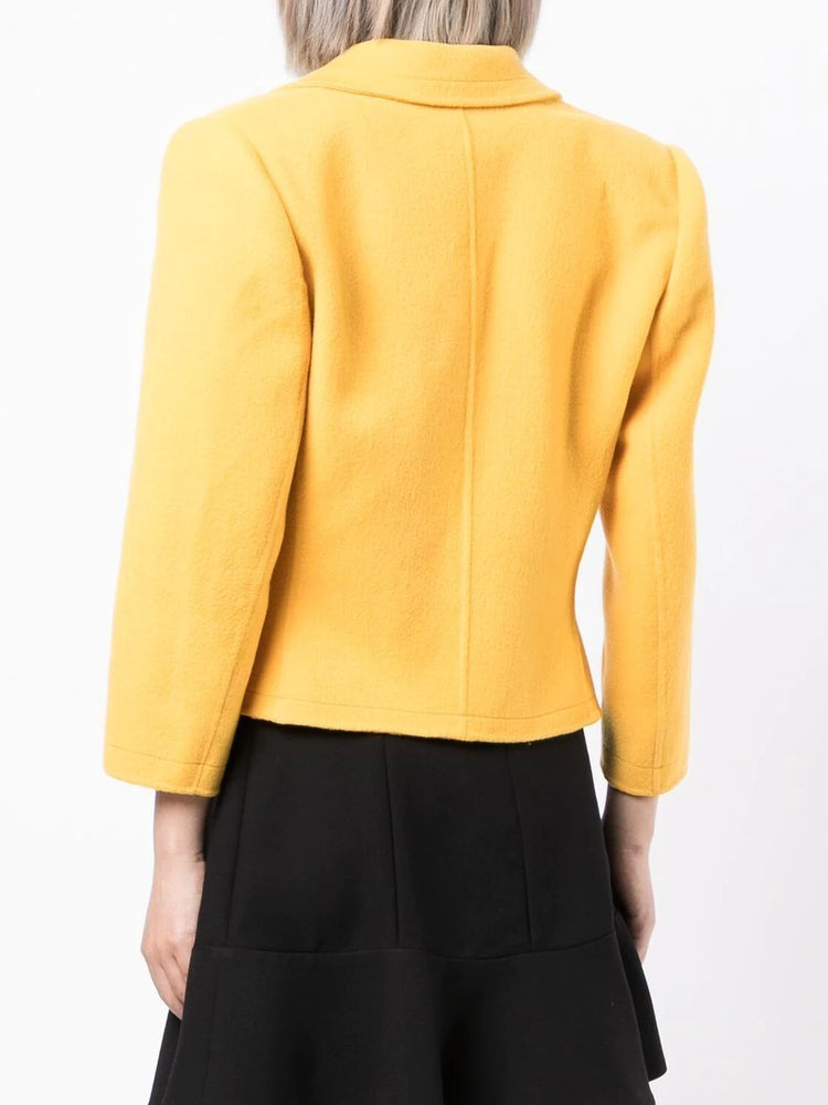 Yellow Wool Blazer - Rewind Vintage Affairs