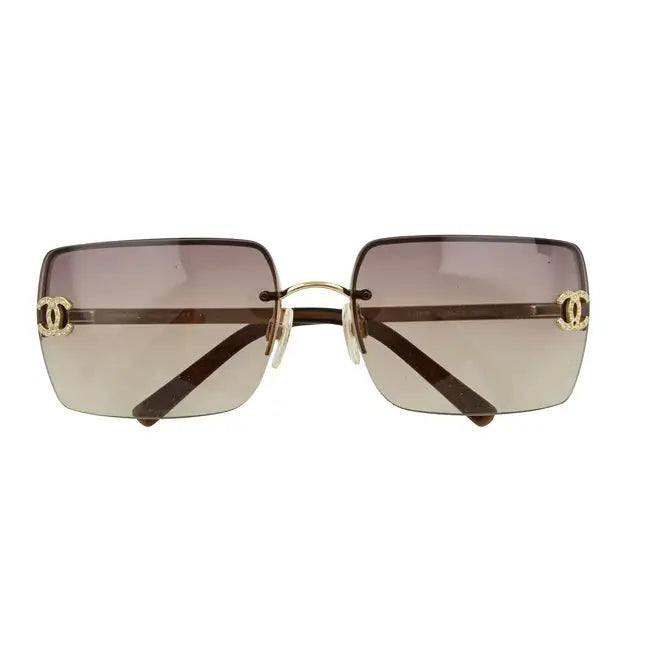 Rimless Rhinestone Sunglasses