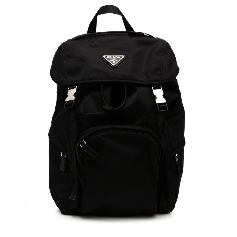 Black Logo Patch Backpack