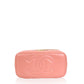 Quilted Leather Vanity Case Pink