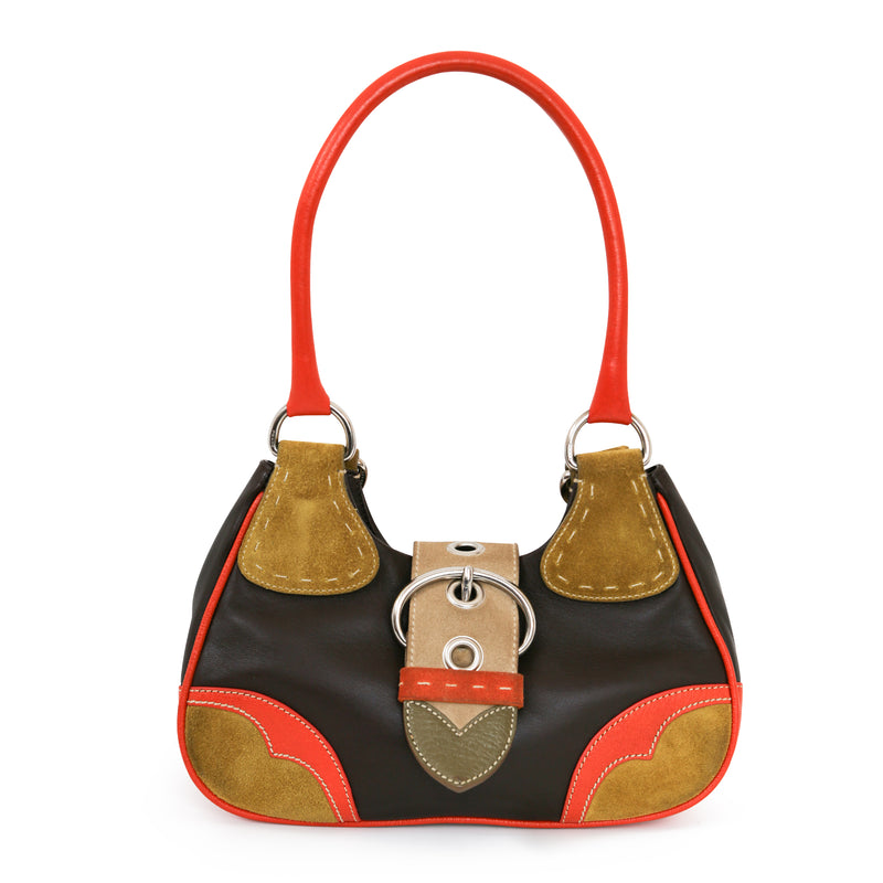 Moon Suede Colour Block Handbag