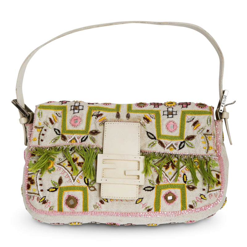 Fendi Embroidered Cloth Baguette