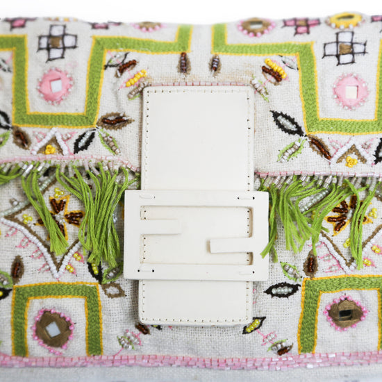 Fendi Embroidered Cloth Baguette
