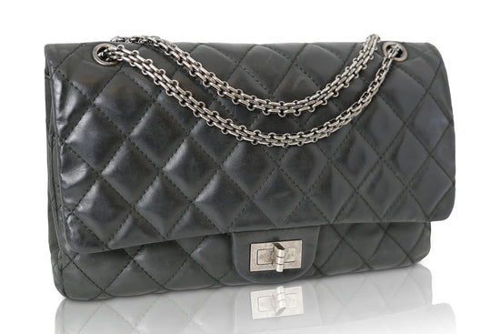 Reissue 2.55 Black Quilted Double Flap Bag