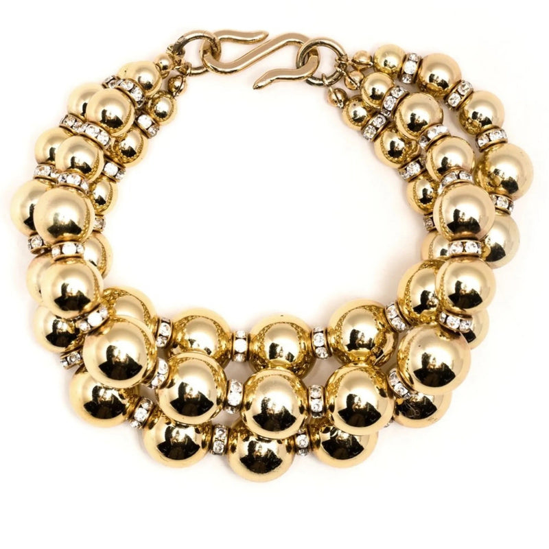 Dior Rhinestone Embellished Bracelet and Statement Earring