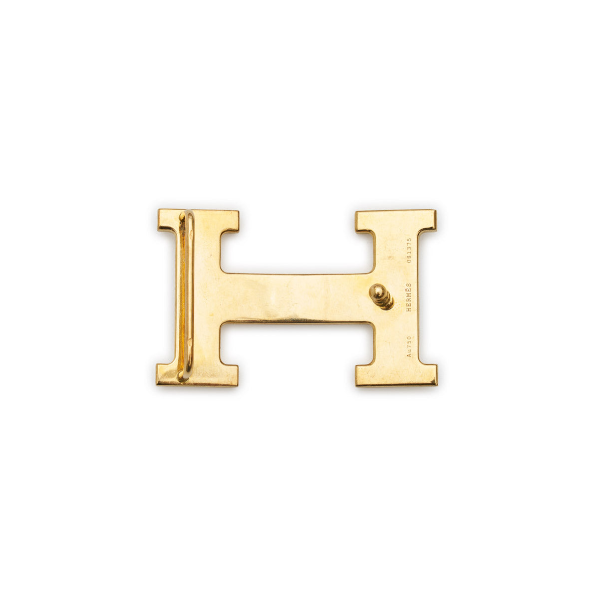 Hermès belt buckle in 18K rose gold with diamond accents, showcasing a luxurious and elegant design.