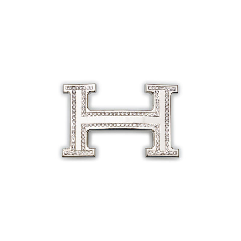 Hermès 18K White Gold & Diamonds Belt Buckle