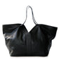 Y Leather Tote Black