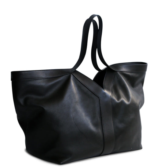 Y Leather Tote Black