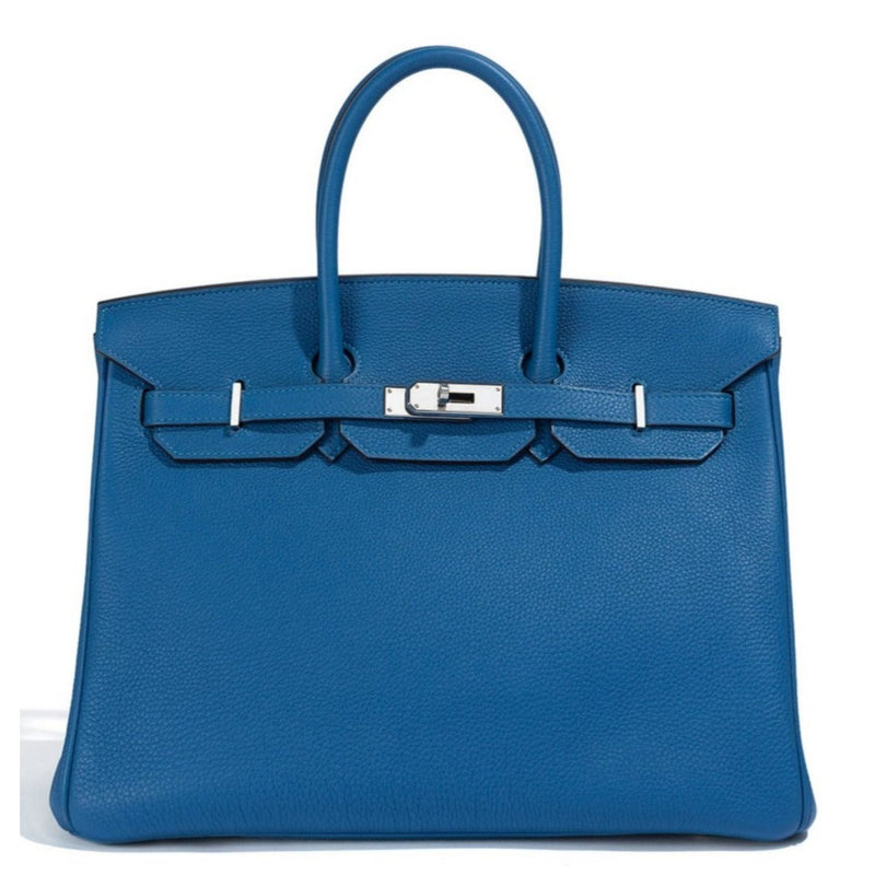 Birkin 35 Blue Mykonos PHW