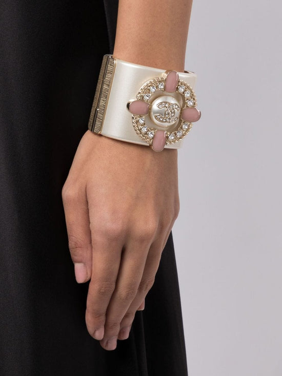 CC Logo Crystal-Embellished Cuff