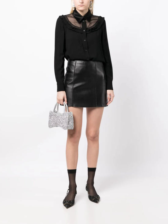 Sheer-Panelled Long Sleeve Shirt