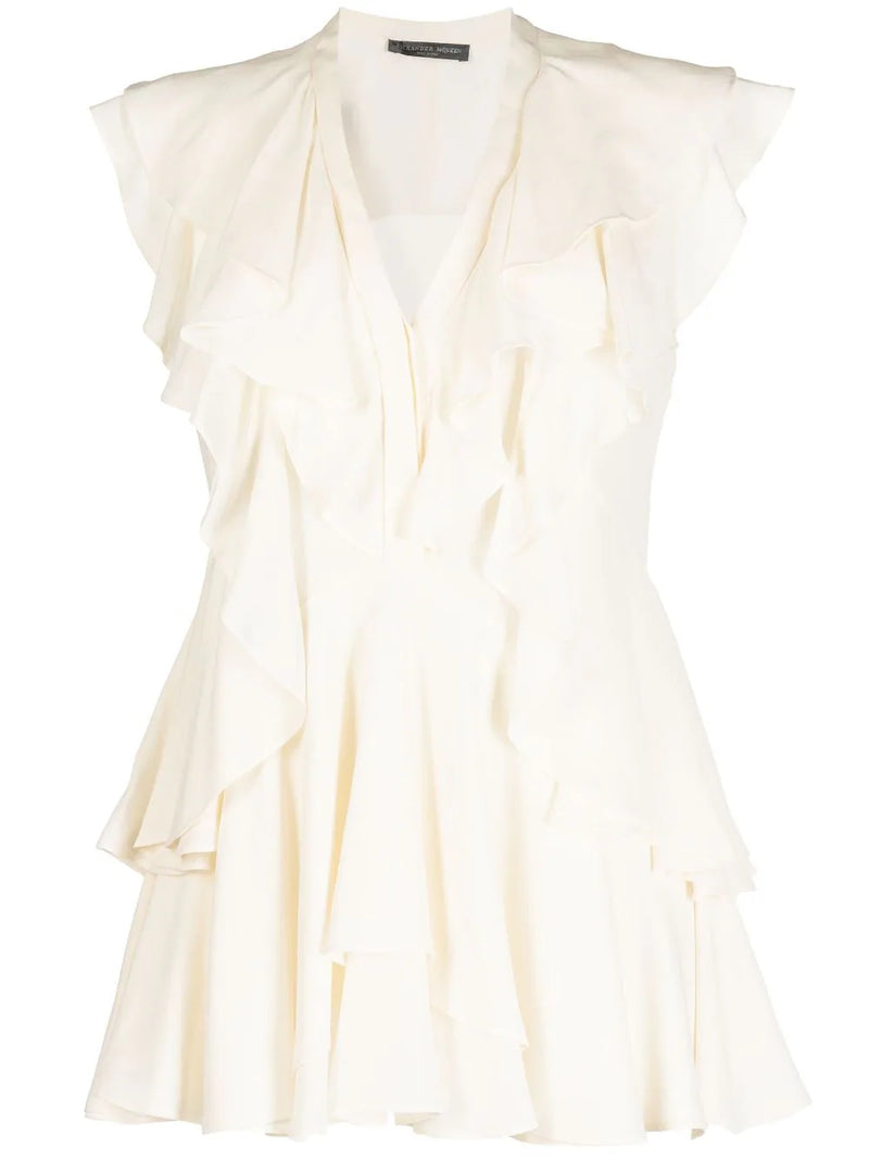 Alexander McQueen Ruffled Silk Blouse