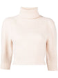 Roll-neck Cropped Cashmere Jumper