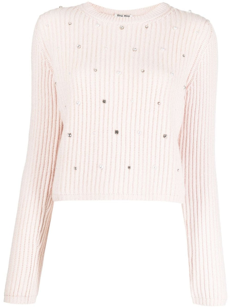 Rhinestone-embellished Cashmere Jumper