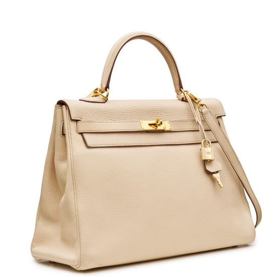 Kelly 35 Beige Clemence GHW