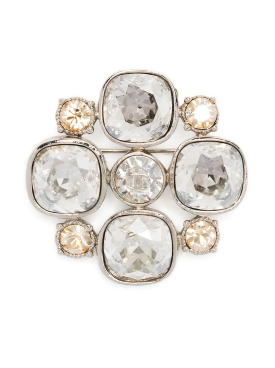 CC Crystal-Embellished Brooch