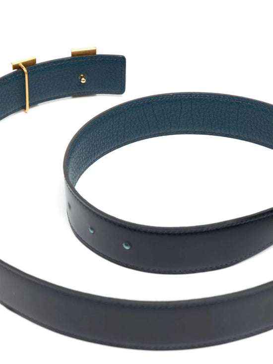 Reversible Navy/Blue Leather Belt
